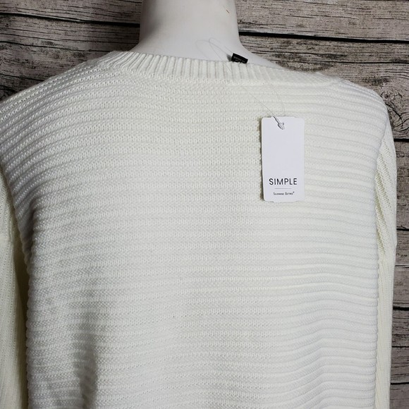 Simple by Suzanne Ivory Boatneck Ribbed Sweater Size 1X/2X NWT MSRP $114 - Picture 4 of 8